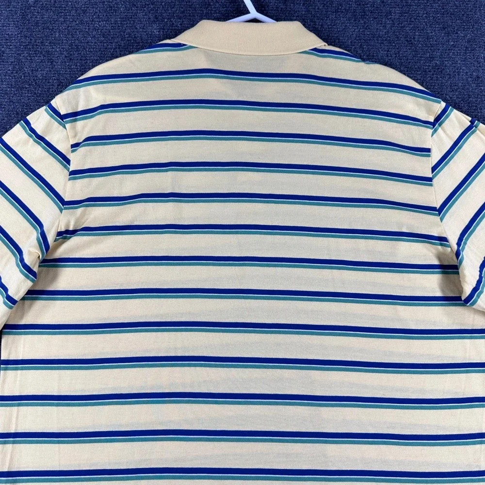 Polo Ralph Lauren Polo Shirt Mens M Medium Yellow Striped Golf Pima Cotton